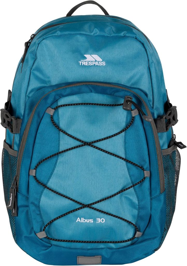 Trespass Mens Backpack Albus - Perfect Rucksack for School Hiking Camping or Work, 30 Litre with Padded Straps, Multi Function With Internal Pockets