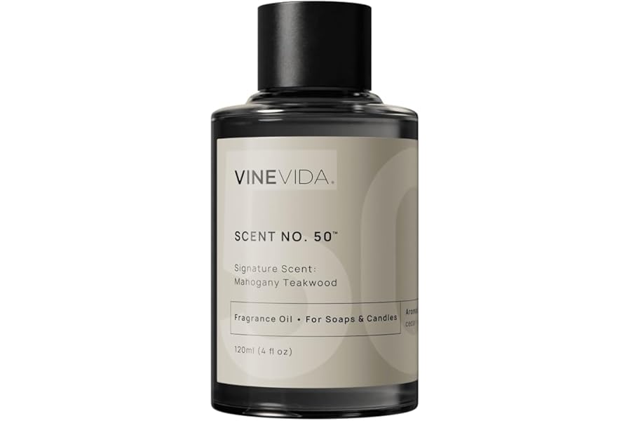 VINEVIDA [4oz] Mahogany Teakwood Fragrance Oil for Candle Making and Soap Making - Premium Candle Scents for Soy Candles