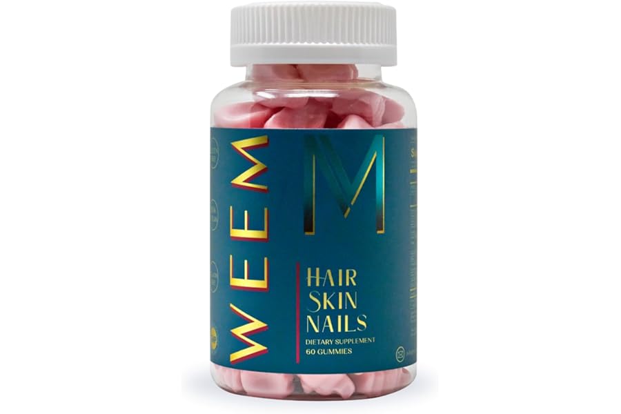 WEEM Hair Skin and Nails Gummies - Supports Healthy Hair - Vegan biotin Vitamins for Women & Men Supports Faster Hair Growth, Stronger Nails, Healthy Skin, Extra Strength (1)