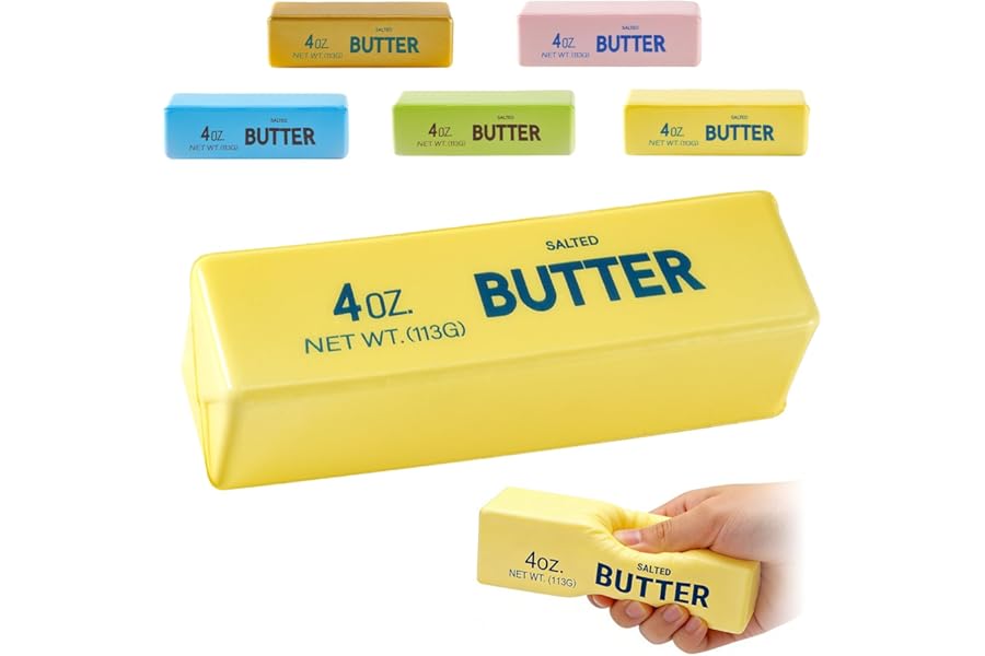 XQOQO Butter Squishy, Soft Slow Rising Squeeze Toys, Butter Stick Squishy Fidget Toys and Stress Balls Squishies for Office Desk Toys, Party Favors & Birthday Gifts(Yellow)