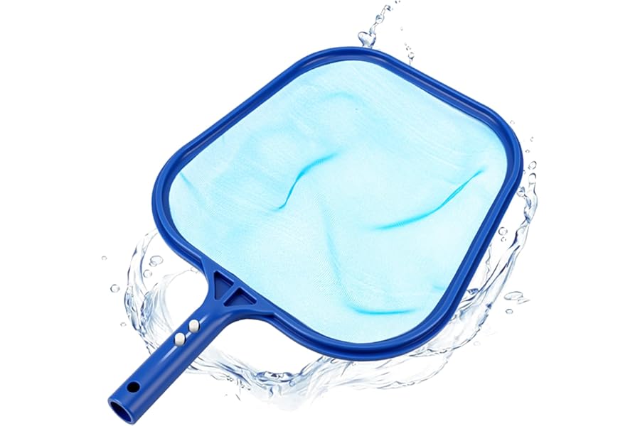 YANLIFY Pool Skimmer Net, Professional Swimming Pool Leaf Skimmer with Heavy Duty Frame, Fine Nylon Flat Mesh for Fast Debris Cleaning, for Above Ground & In-Ground Pools,16×10.8in (No Pole)
