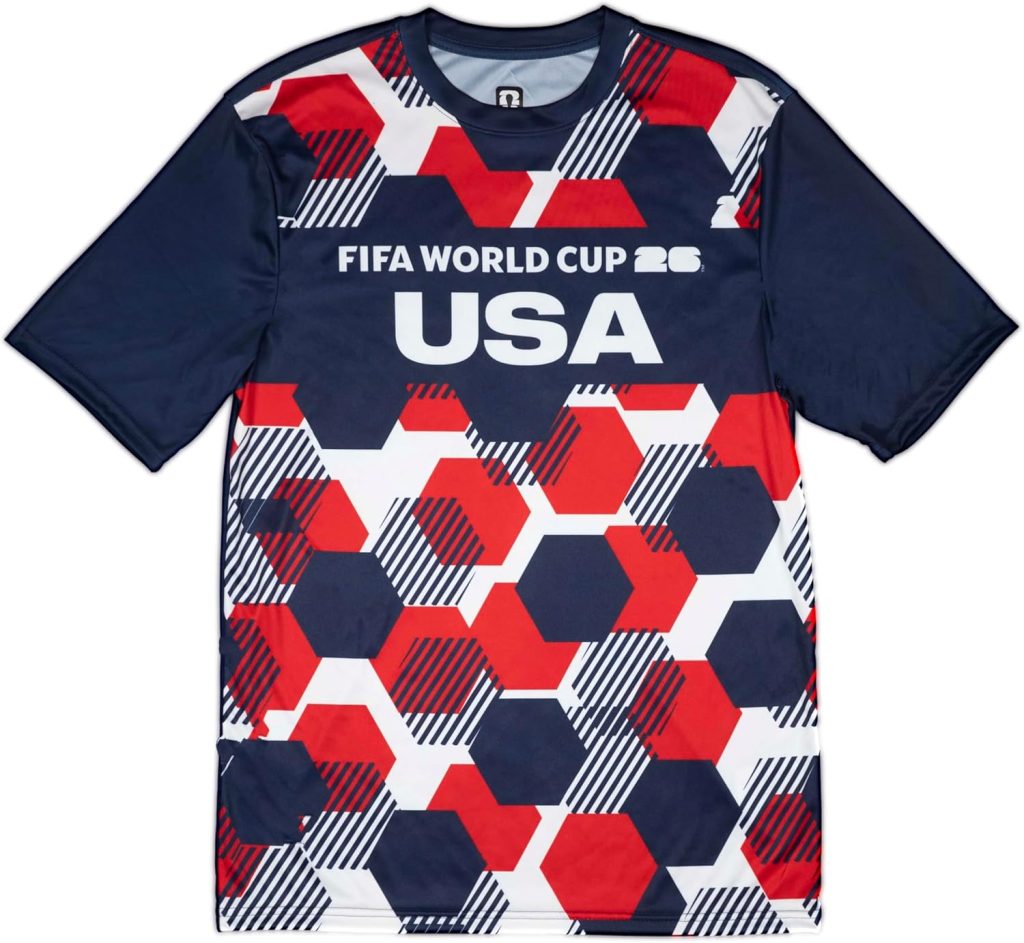 Youth FIFA World Cup 2026 Country Hex Pattern Sublimated Team Jersey (US, Numeric, 8, Regular, Regular, Brazil) Multicolor : Sports & Outdoors