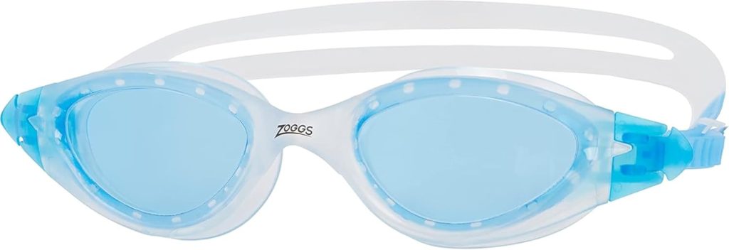 Zoggs Panorama Adult Swimming Goggles (Smoke Lens, Black) for Men and Women, Soft Anti-Leak Seal, Anti-Fog, UV Protection, Quick Adjust Strap, 180 Degree Clear Vision Swim Goggles