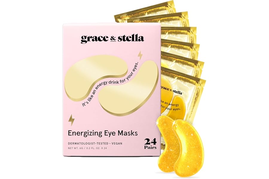 grace & stella Award Winning Under Eye Mask - Birthday Gifts for Women - Gel Eye Patches for Dark Circles, Puffy Eyes, Undereye Bags - Mothers Day Gifts for Mom - Vegan Self Care (24 Pairs, Gold)