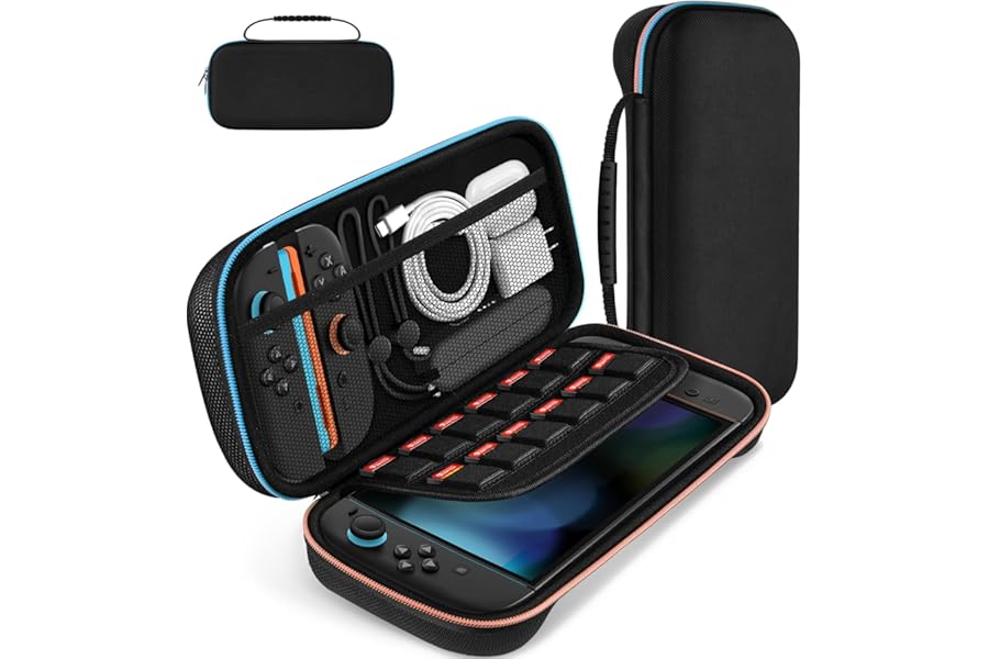 ivoler Carrying Case for Nintendo Switch 2 Model(2025), Portable Hard Shell Pouch Carrying Travel Game Bag for Nintendo Switch 2 Accessories Holds 12 Game Cartridge (Black)
