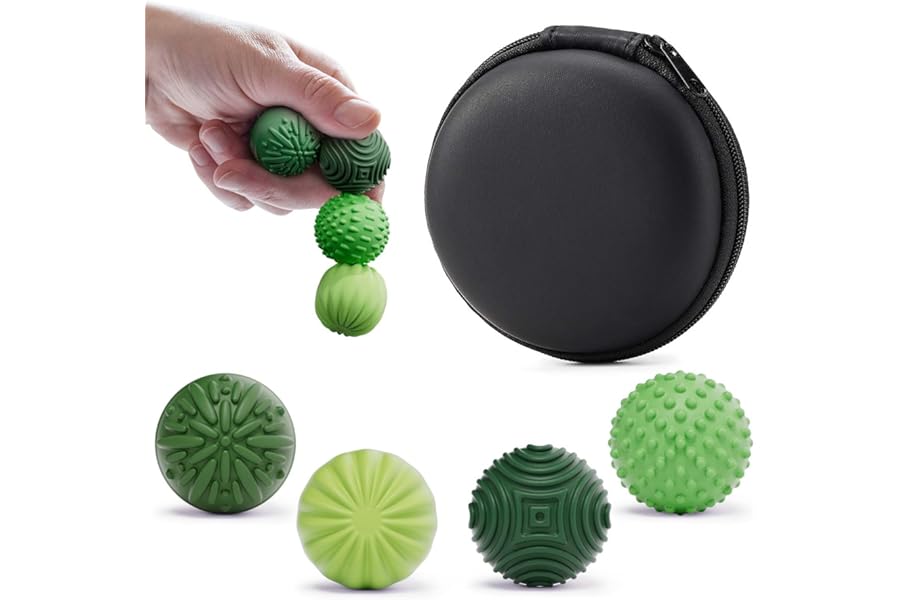 luckdoor Silicone Magnetic Balls Fidget Toys for Adults & Teens,4PCS Stress Relief Sensory Toys for Autism ADHD Anxiety,Fun T