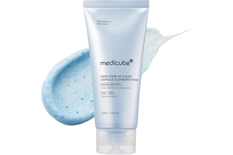 medicube Facial Cleanser Zero Pore Capsule Cleansing Foam | Daily Gentle Cleanser for Skin Texture, Blackhead & Pore Care | AHA, BHA & PHA for Deep Cleansing | Korean Skincare, 4.23 oz