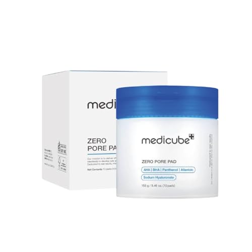 medicube Zero Pore Pads 2.0, Dual-Textured Facial Toner Pads for Exfoliation and Pore Care with 4.5% AHA Lactic Acid & 0.45% BHA Salicylic Acid, Ideal for All Skin Types, Korean Skin Care (70 units)