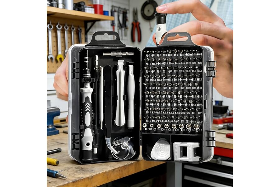 115-in-1 Small Screwdriver Set,Precision Screwdriver Set, Professional Repair Tool Kit for Phone, Computer, Watch, Console, Eyeglass and Electronic, Men Tools Gift Gray