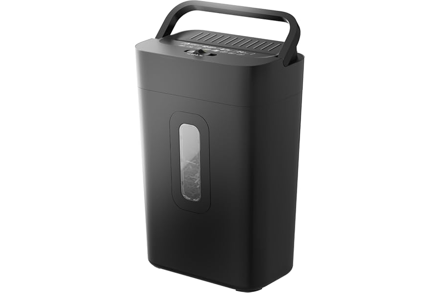 12-Sheet Cross Cut Paper Shredder, 5.55 Gallon Heavy Duty Shredder for Home Office, P-4 High Security Shredders for Paper/Credit Card/Mail/Staples/Clips, Portable Handle Design