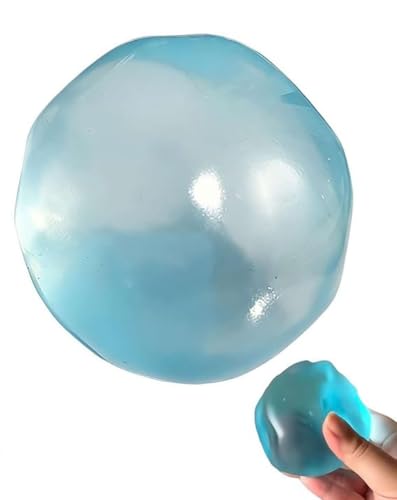 2 Pack Coconut Oil Clear Transparent Stress Relief Ball, Large Soft Stretchy Meltable Squeeze Toy, Non-Toxic Slow Rise Decompression Fidget Sensory Toy, Portable Pocket Calming Hand Play Ball, Blue