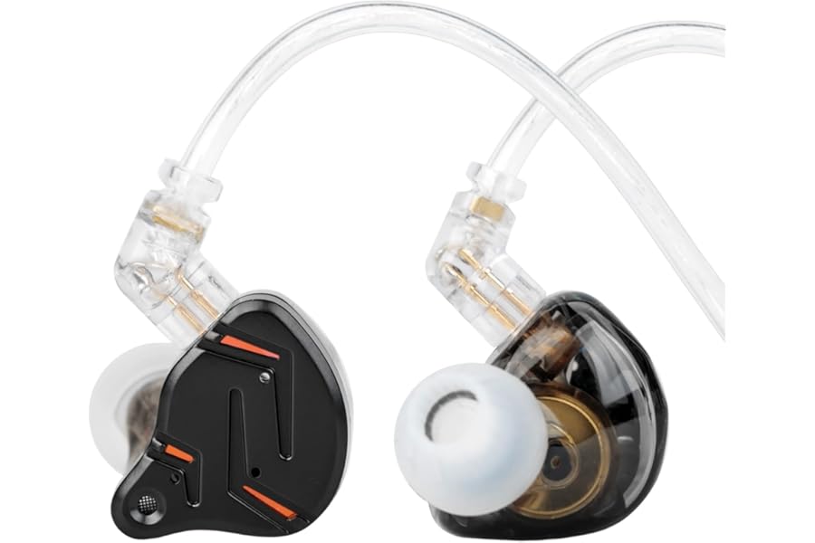 2026 Latest KZ ZST PRO X in Ear Monitor Headphone, 1BA 1DD Hybrid Driver Wired Gaming Earbuds Deep Bass Sound Ear buds HiFi IEM for Gaming Music Video Singer Musician Drummer (without mic, Black Gold)