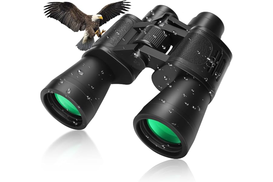 20x50 High Powered Binoculars for Adults, Waterproof Compact Binoculars with Low Light Vision Easy Focus for Bird Watching Hunting Travel Stargazing Cruise with Carrying Bag