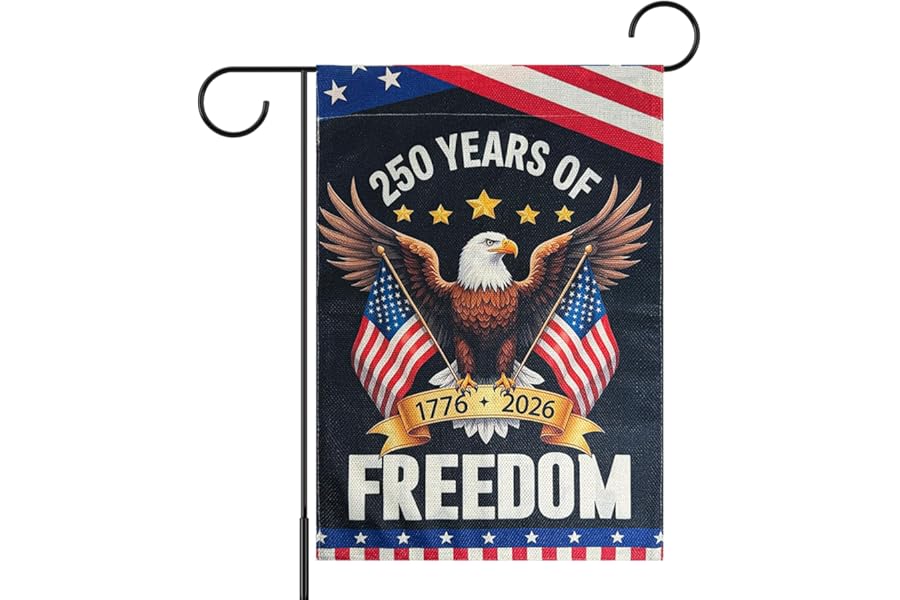 250 Anniversary USA Garden Flags, 250 Year American Yard Flags 12x18 Inch Double Sided, Patriotic with Eagle Design Flag 250th Anniversary Decorations for Porch Patio Lawn Garden Decor (Anniversary)