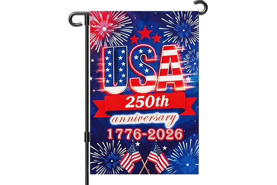 250 Anniversary Usa Garden Flags for Outside, 250 Anniversary USA Flag 1776-2026 Commemorative Patriotic Yard Sign Outdoor Fi