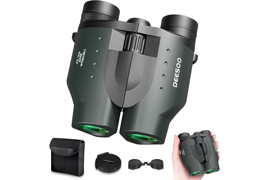 25x32 Compact Binoculars for Bird Watching - High Powered Lightweight Binocular for Adults Kids - 4.9ft Close Focus with Carrying Case for Backyard, Cruise Ship & Concerts