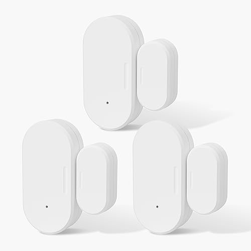3 Pack Zigbee Door Sensor, Mini Smart Contact Sensors for Doors, Home Automation, Compatible with SmartThings, Alexa, Home Assistant, Hubitat, Aeotec and Homey (Zigbee Hub Required)