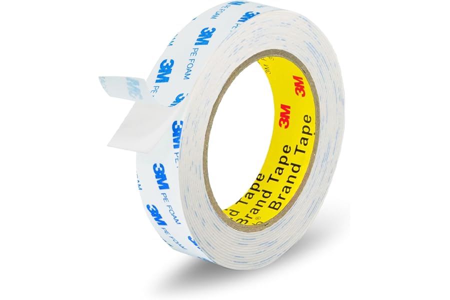 3M Double Sided Tape 1"×16.5ft No Residue,Picture Hanging Strips Heavy Duty Mounting Tape, Removable PE Foam Tape Waterproof for Poster Tape, Carpet Tape Rug Gripper,Art & Craft Tape