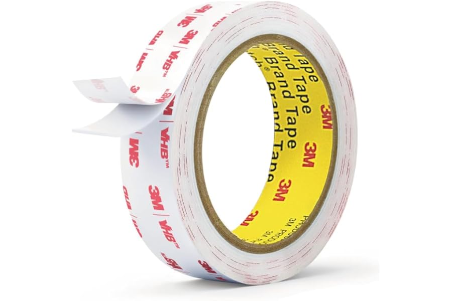 3M Double Sided Tape,1in X 9.85ft Heavy Duty Removable Mounting Tape for Wall, White Sticky Foam Tape, Picture Hanging Strips, Waterproof Adhesive Strips for LED Light