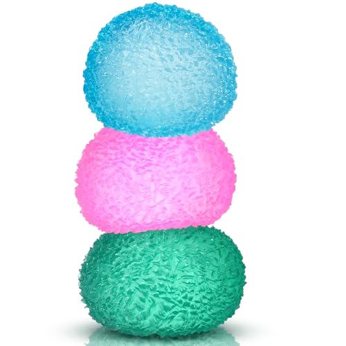 3pc Stress Balls for Adults, Squishy Ball Sensory Textured Memory Gel Fidget Toys for Kids/Adults Hand Exercises, Valentines Day Party Favors Anxiety Relief Squeeze Ball(1.80“)