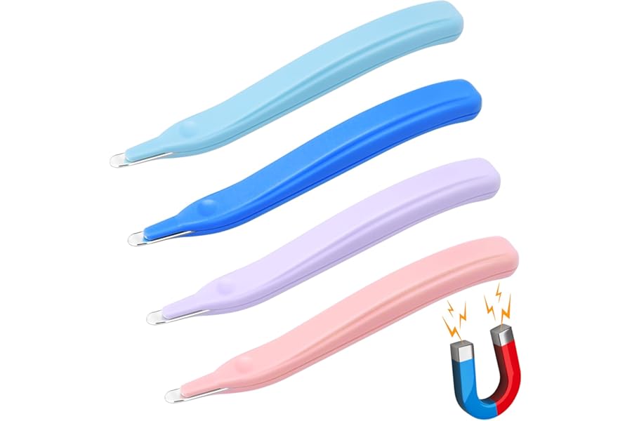 4 Pack Magnetic Staple Remover Tools, Professional Stapler Removers Staple Puller Remover for Classroom, Multicolored Stapler Remover Tool Staple Remover Stick for Home School Office (4 Colors)