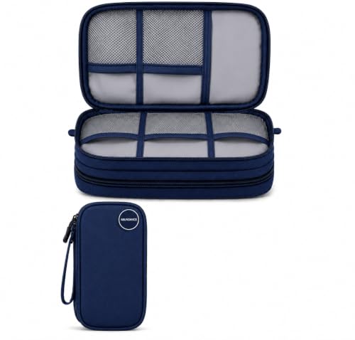ABUNDANCE Organizer Bag, Travel Cable Storage Case for Chargers, Cords, and USB Accessories Gadgets (BLACK)