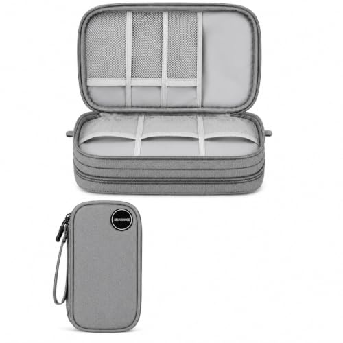 ABUNDANCE Organizer Bag, Travel Cable Storage Case for Chargers, Cords, and USB Accessories Gadgets (GREY)