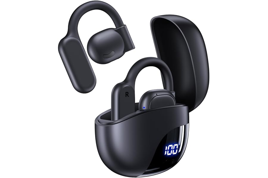 AI Translation Earbuds Real Time 164 Languages 80H Playtime Translator Ear Buds Audifonos Traductores Inglés Español Wireless Earphones Bluetooth AI Headphone for Travel Meeting Learning K08 Black
