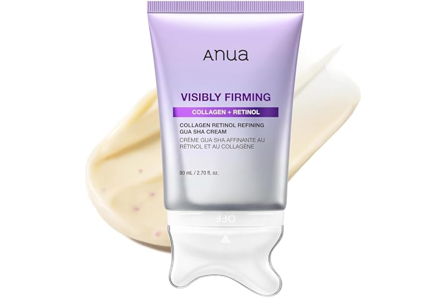 ANUA Collagen Retinol Refining Gua Sha Cream, Neck Cream For Lifting & Firming, Jawline to Décolleté, Daily Moisturizer, Fine Line Care, Neck Massager, Korean Skin Care, 2.7fl.oz