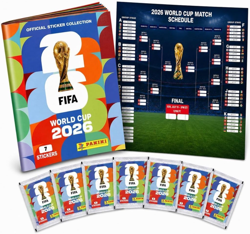 ATHLEJOY Set de iniciación XXL Fan Mundial 2026 – Álbum de pegatinas original Panini, 1 plan de juego y 2 bandas de sudor de Alemania (álbum de recorte)