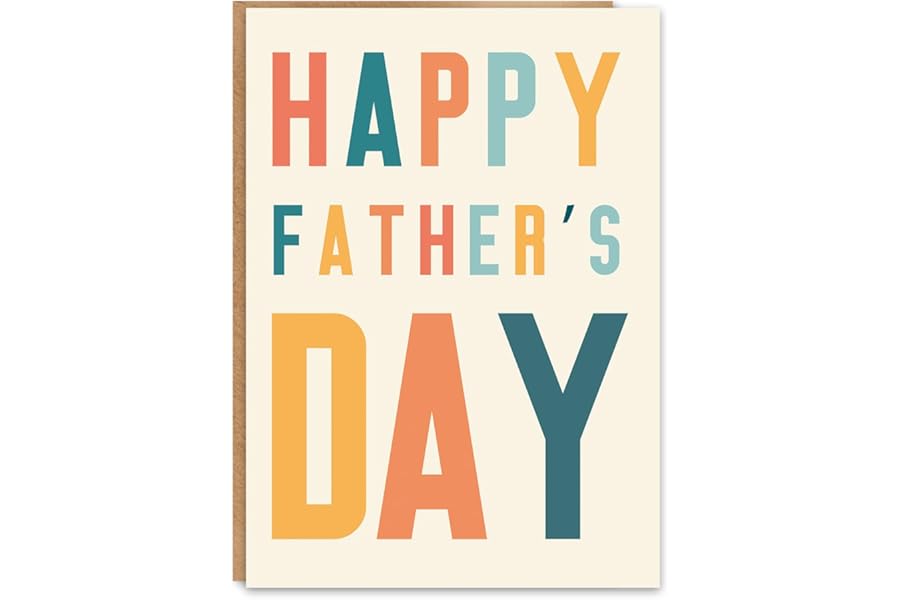 ATTLVV Fathers Day Card for Dad, Fathers Day Gift for Dad, with Kraft Envelope and Gold Seal Sticker