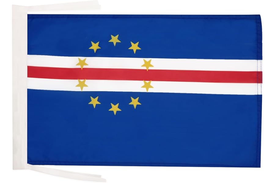AZ FLAG Cape Verde Flag 18'' x 12'' cords - Cape Verdean SMALL flags 30 x 45cm - Banner 18x12 in
