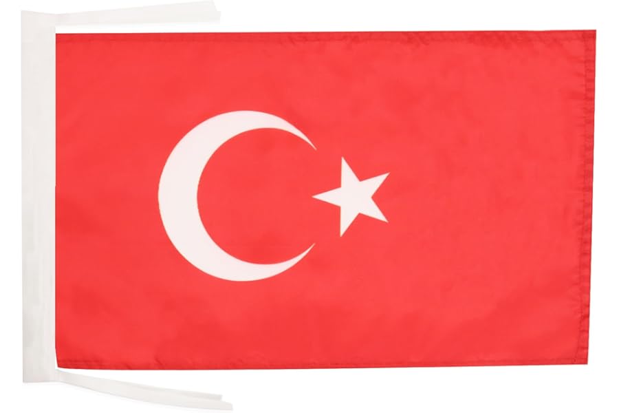 AZ FLAG Turkey Flag 18'' x 12'' cords - Turkish SMALL flags 30 x 45cm - Banner 18x12 in