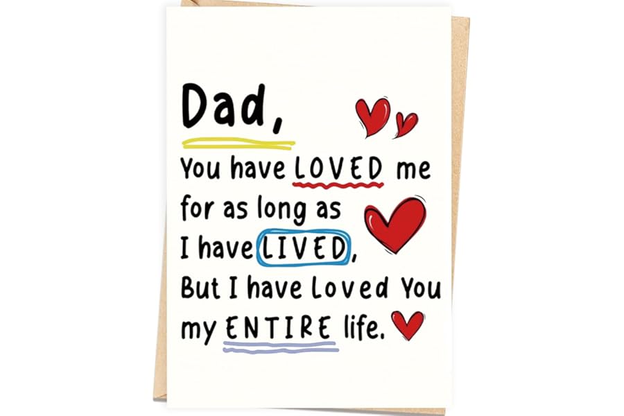 Abeletree Fathers Day Card Gift for Dad from Daughter Son, Minimalist Premium Design, Funny Father's Day Decoration Ideas