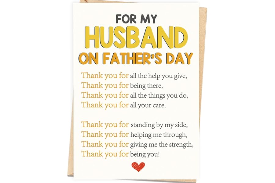 Abeletree Romantic Fathers Day Card Gifts for Husband, Funny Husband Father's Day Card from Wife, Happy Fathers Day Decorations