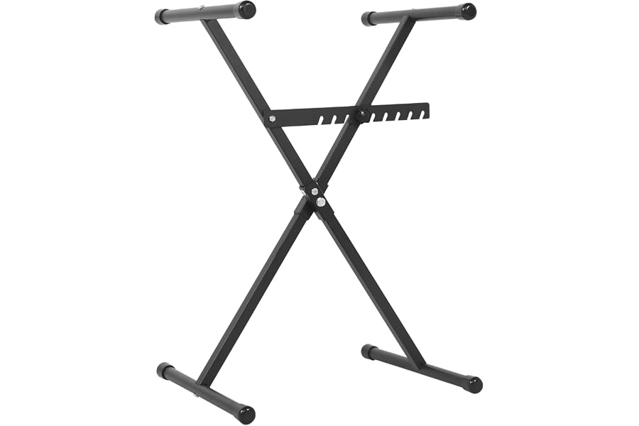 Adjustable Keyboard Stand, X Stand Piano Keyboard Stand for Electronic Keyboards and Pianos, Space-Saving Compact Height Adjustable Digital Piano Stand, Stable Keyboard Stand for Home, Studio Use