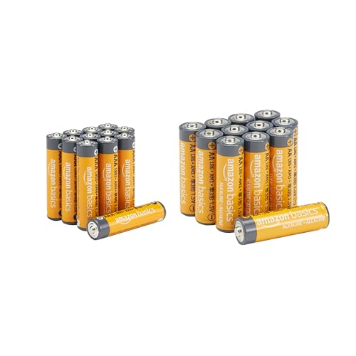 Amazon Basics 24-Count AA & AAA High-Performance Alkaline Batteries Value Pack, 12 AA and 12 AAA Batteries for Storage