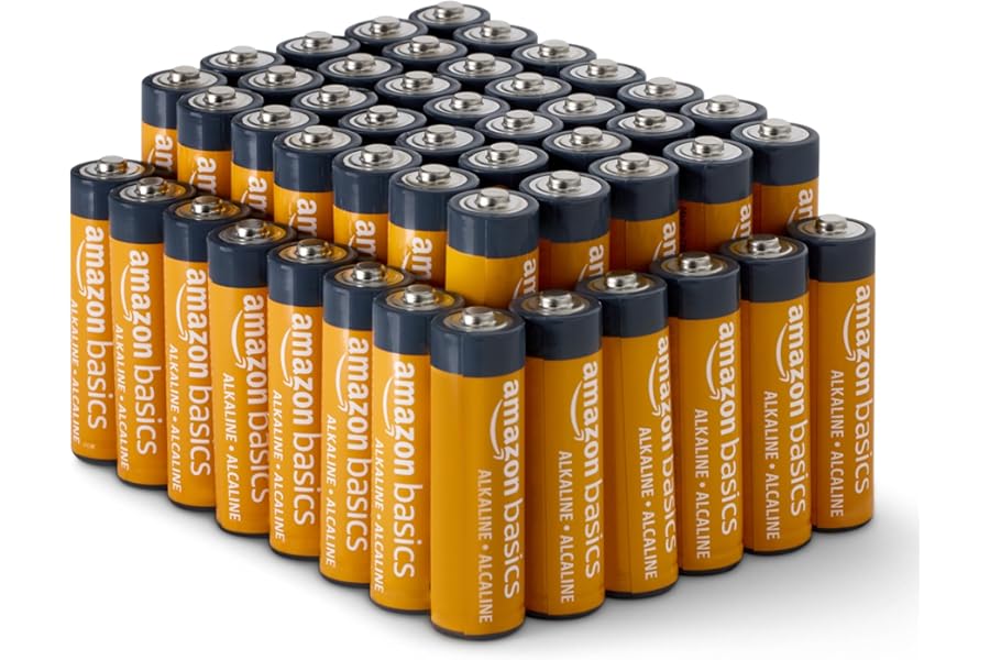Amazon Basics 48-Pack AA Alkaline High-Performance Batteries, 1.5 Volt, 10-Year Shelf Life, Long-lasting, No Leakage