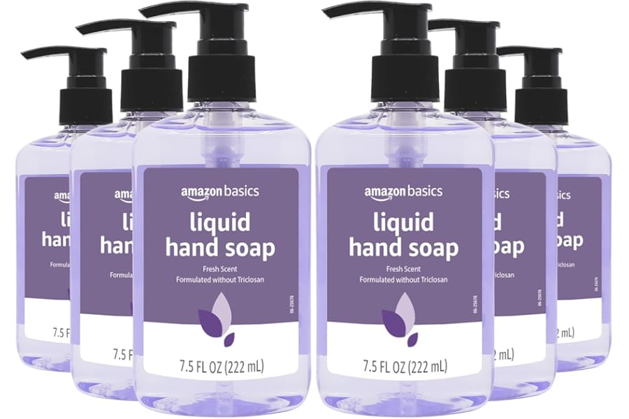 Amazon Basics Original Fresh Liquid Hand Soap with Moisturizers, 7.5 Fl Oz (Pack of 6)