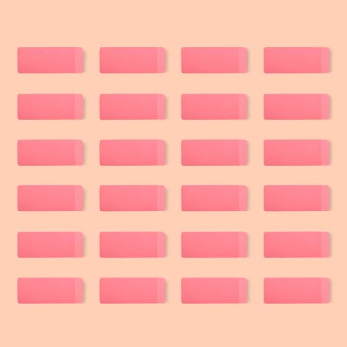 Amazon Basics Rectangular Erasers for School and Office, Pink, Art Eraser for Drawing, Stationery Supplies, 24 Count