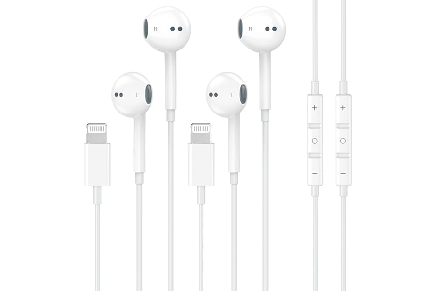 [Apple MFi Certified] Wired Headphones for iPhone Earbuds with Built-in Microphone & Volume Control Nosie Reduction Earphones