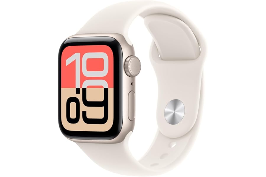 Apple Watch SE 3 [GPS 40mm] Smartwatch with Starlight Aluminum Case with Starlight Sport Band - S/M. Fitness and Sleep Trackers, Heart Rate Monitor, Always-On Display, Water Resistant