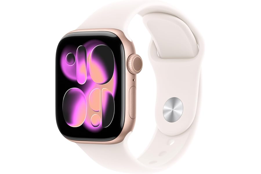 Apple Watch Series 11 [GPS 42mm] Smartwatch with Rose Gold Aluminum Case with Light Blush Sport Band - S/M. Sleep Score, Fitness Tracker, Health Monitoring, Always-On Display, Water Resistant