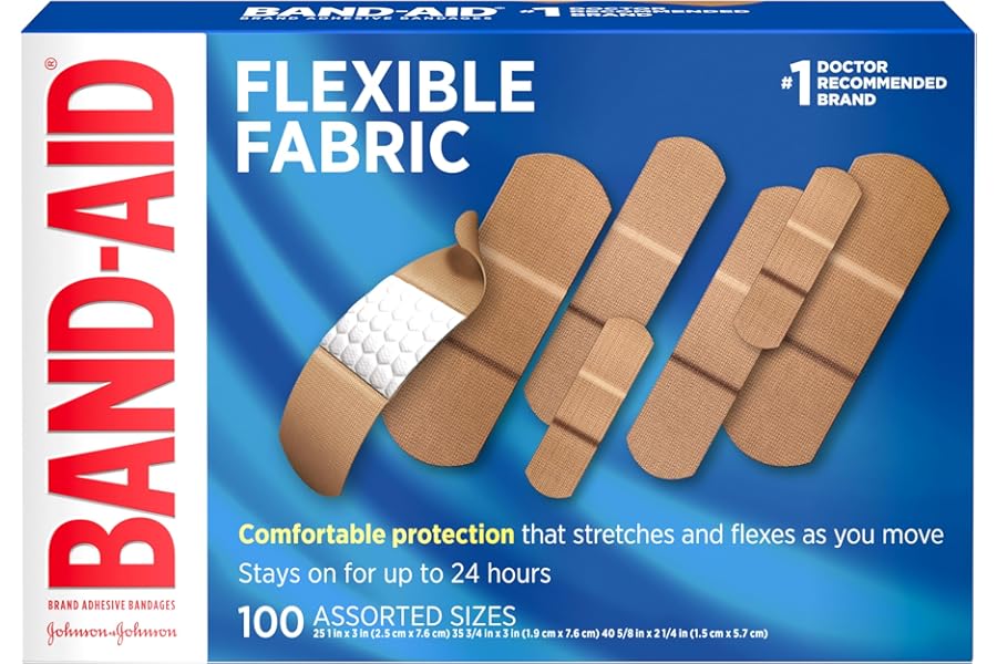 BAND-AID Brand Flexible Fabric Adhesive Bandages, Comfortable Sterile Protection & Wound Care for Minor Cuts, Scrapes & Burns