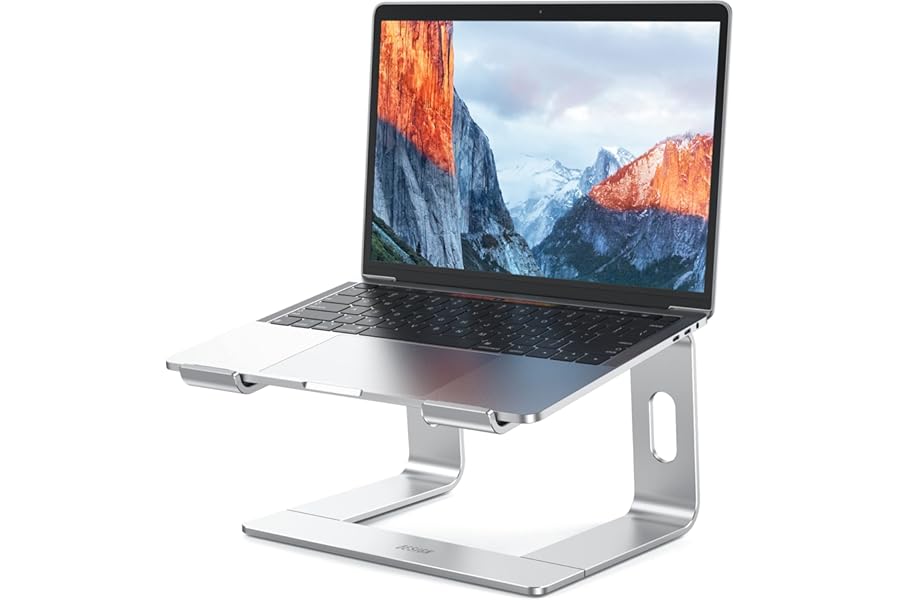BESIGN LS03 Aluminum Laptop Stand, Ergonomic Detachable Computer Stand, Notebook Riser, Laptop Mount Compatible with Air, Pro, Dell, HP, Lenovo More 10-15.6" Laptops, Silver