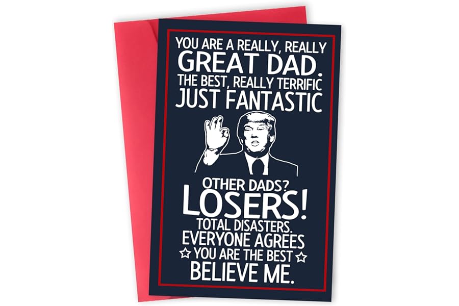 BETHEGIFT Funny Fathers Day Gift Card for Dad from Daughter, Son, Kids - Hilarious Gift for Husband from Wife - Humorous Father's Day Greeting Card, Birthday, 300gsm Premium Quality