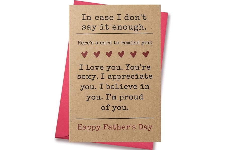 BRYUBR Fathers Day Card for Husband, Fathers Day Gift from Wife Girlfriend, Happy Father’s Day Card for Boyfriend, Romantic Heartfelt Greeting Card for Dad, Family Appreciation Card for Him