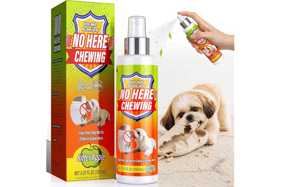 Bitter Apple Spray for Dogs - Dog No Chew Spray to Stop Chewing & Gnawing - Natural Anti‑Chew Training Aid for Puppies - Safe