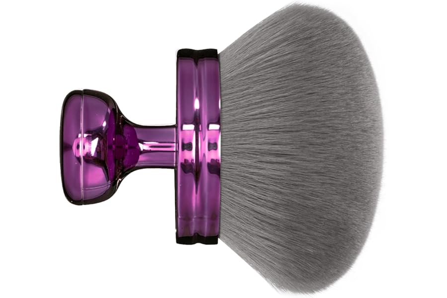 Blend & Blur Extra Large Body Makeup Brush for Self Tanner,Leg Makeup & Bronzer Self Tan Applicator, 3.2inch Wide Round Head Kabuki Brush For Application with Drawstring Bag (Purple)