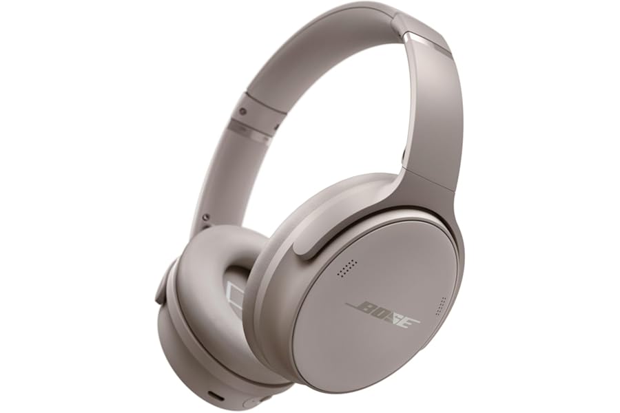 Bose QuietComfort Headphones - Wireless Bluetooth Headphones, Active Over Ear Noise Cancelling and Mic, USB-C Charging, Deep Bass, Up to 24 Hours of Playtime, Sandstone